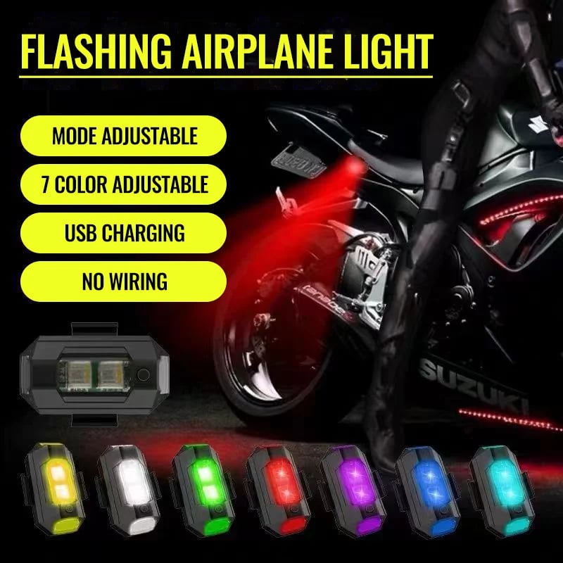 🔥Last Day Promotion🔥 7 Colors LED Aircraft Strobe Lights & USB Charging.